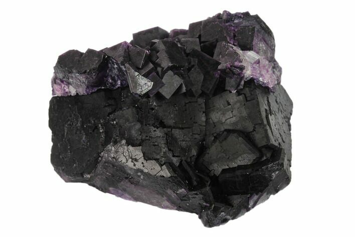 Dark Purple Cubic Fluorite Crystal Cluster - China #132752
